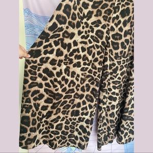 Shein Curve Animal Print Wide Leg Pants (3X)